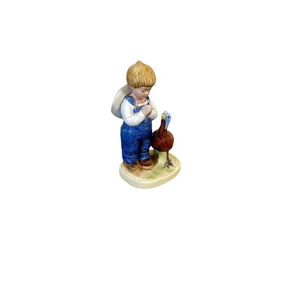 1985 Vintage Denim Days 1506 Danny and Turkey Friendship, Thanksgiving Figurine - Picture 3 of 9